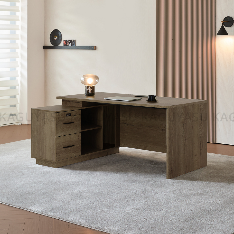 (In Stock) L Shaped Executive Desk With Storage And Privacy Panel LBZ-2141