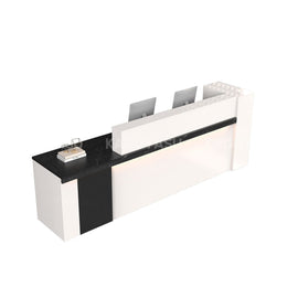 (In Stock) Sleek Reception Desk with LED Strip Lockable Drawers and Cable Grommets JDT-2217