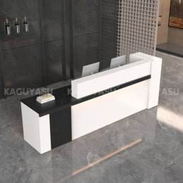 (In Stock) Sleek Reception Desk with LED Strip Lockable Drawers and Cable Grommets JDT-2217