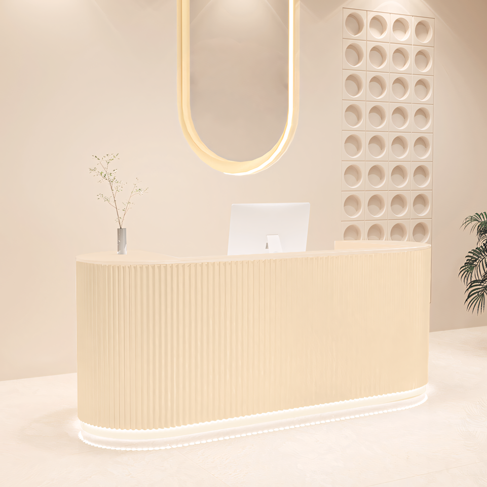 (In Stock) Light Luxury Cream Style Hotel Store Salons Reception Desk JDT-107