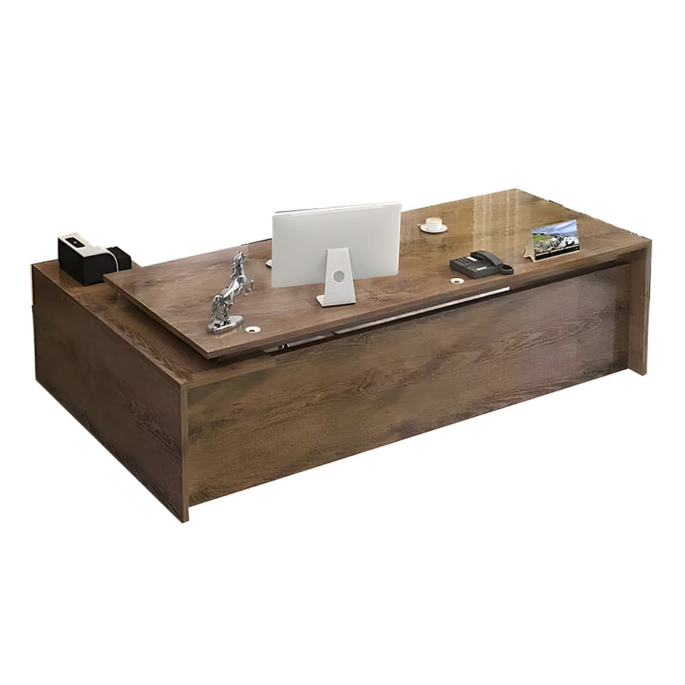 Modern Solid Wood Executive Desk with Storage Cabinet LBZ-081