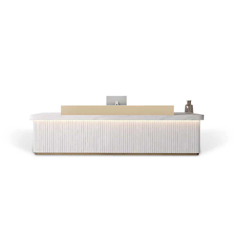(In Stock) Fully Assembled LED Minimalist Checkout Counter Reception Desk JDT-7162