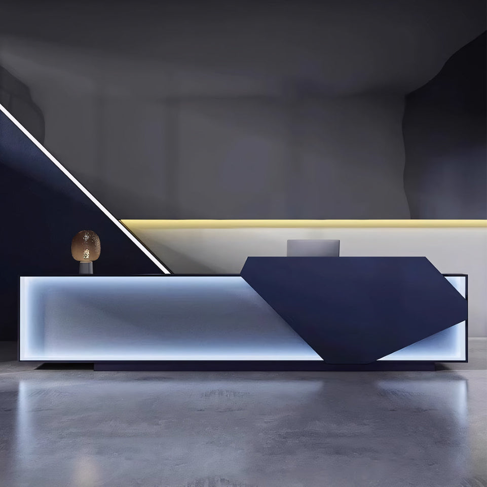 Rectangular Reception Desk for Salon with Fully Assembled and LED JDT-2154