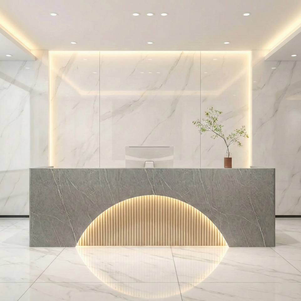 Fully Assembled LED Salon Reception Desk with Storage JDT-1039