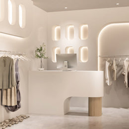 (In Stock) Simple Curved Lacquered Reception Desk JDT-2001