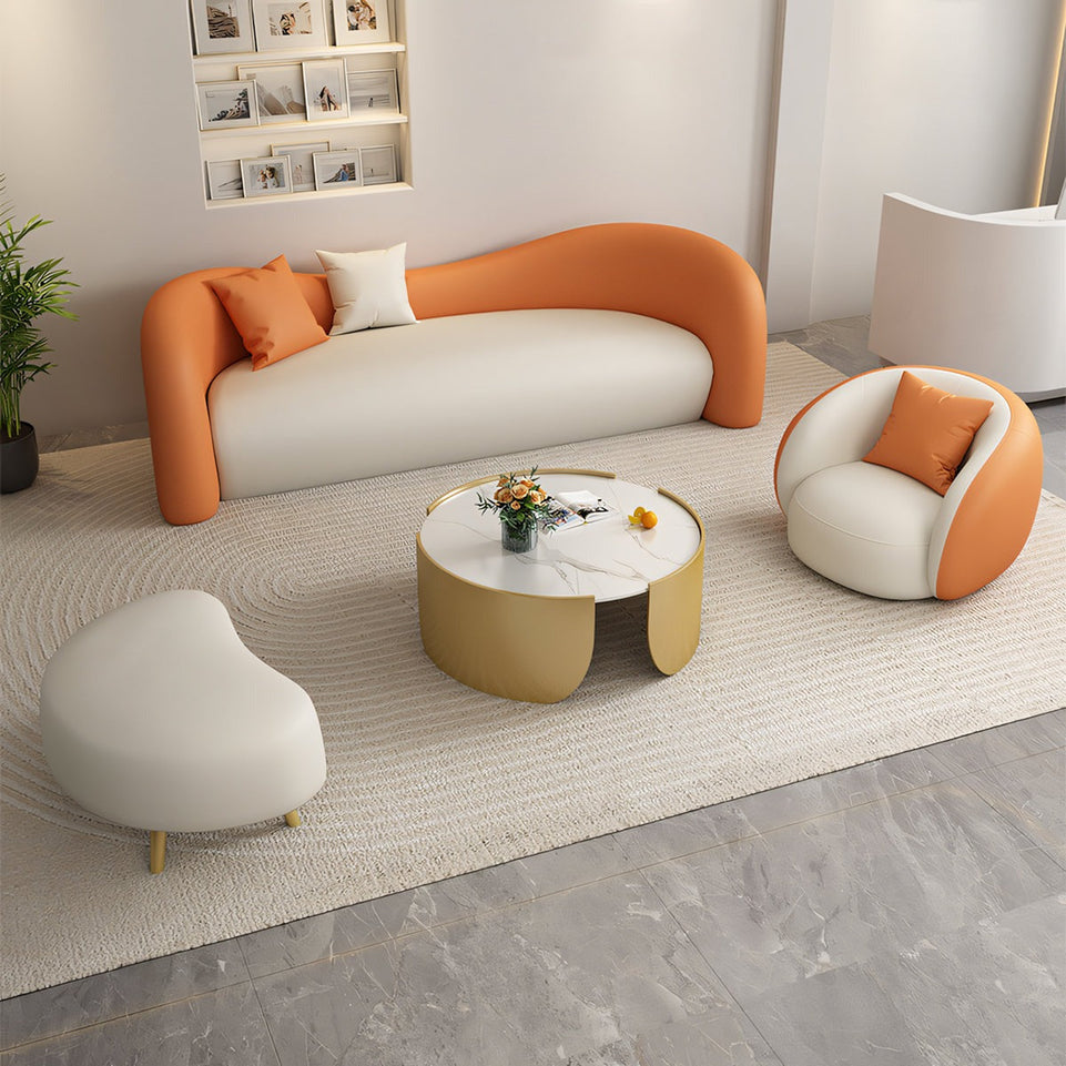 Modern Relax Lazy Sofa Curved Sofa Combination For Reception PSF-2002