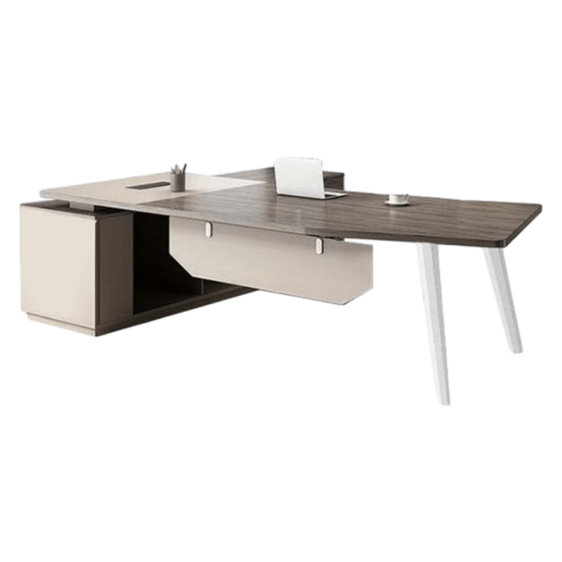 Minimalist L-Shaped Executive Desk With Side Cabinet LBZ-10179