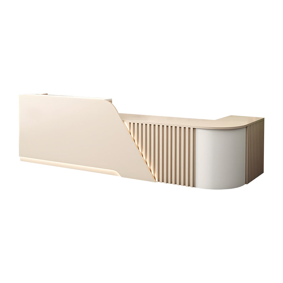 Modern L-Shaped Reception Desk with Storage Cabinet for Office Reception Area JDT-2248