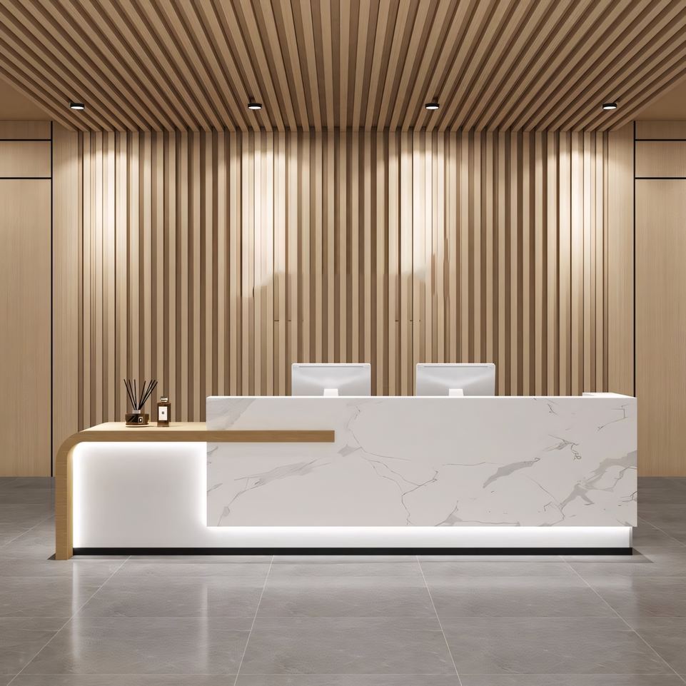 Lacquered Stylish Office Unique Salon Store Reception Desk JDT-1068