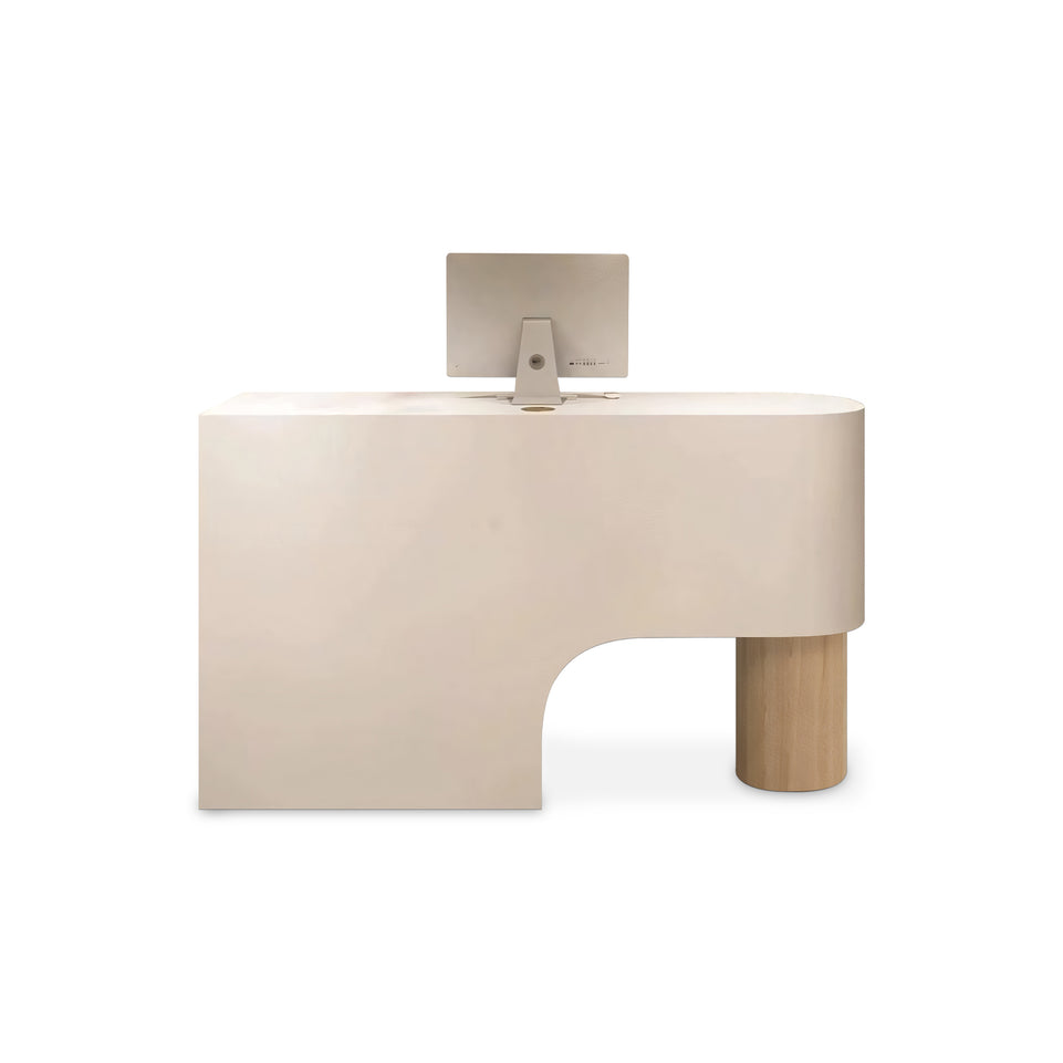 (In Stock) Simple Curved Lacquered Reception Desk JDT-2001