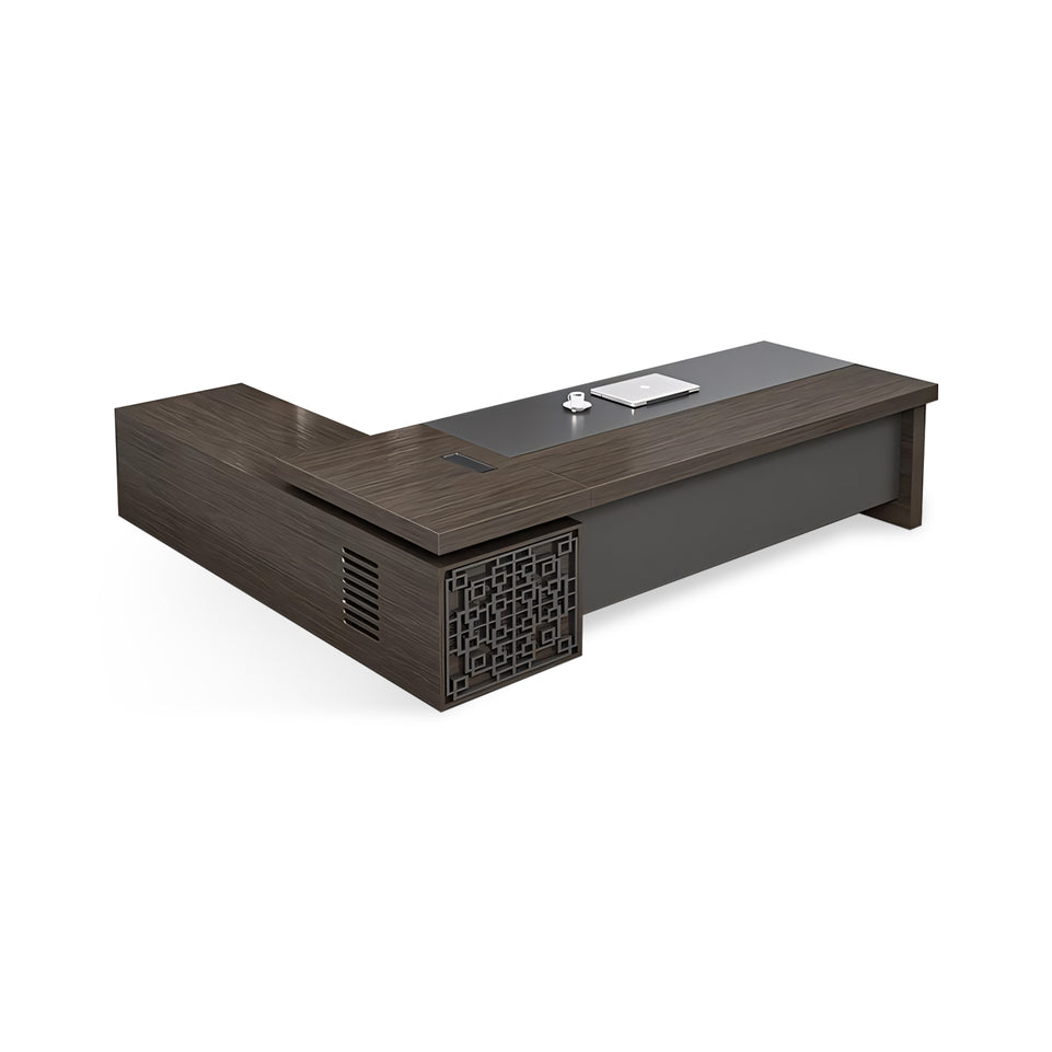 Classic L Shaped Office Desk Large Capacity LBZ-607