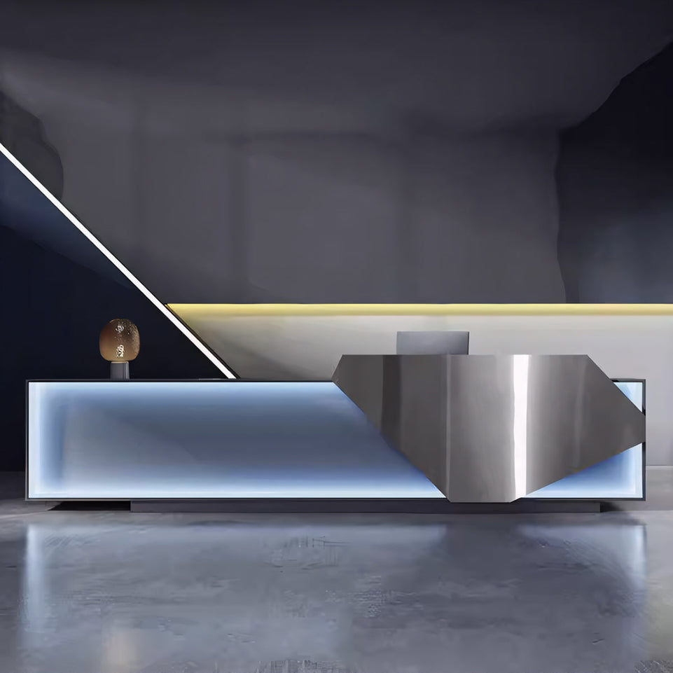Rectangular Reception Desk for Salon with Fully Assembled and LED JDT-2154