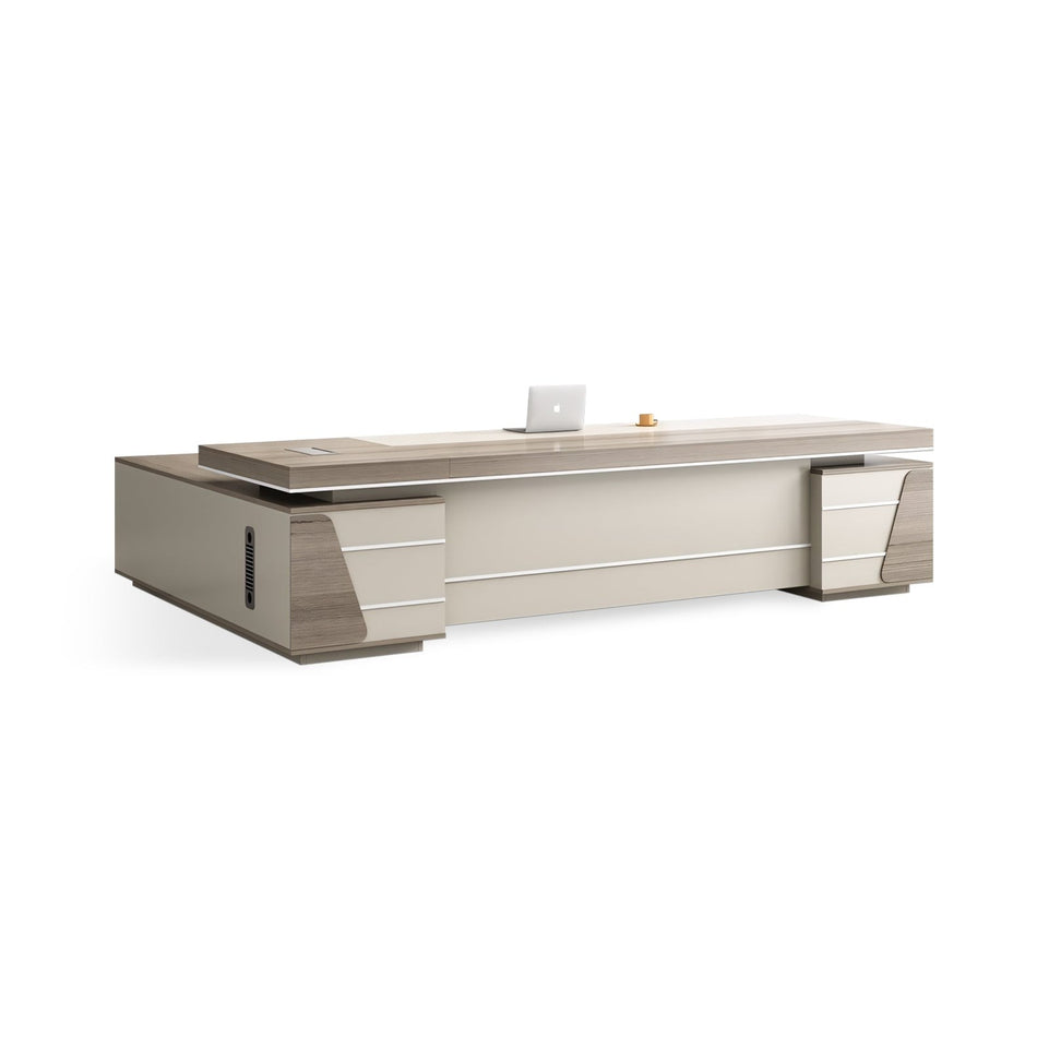 Luxurious Executive Office Desk with Bookcase Set LBZ-10184