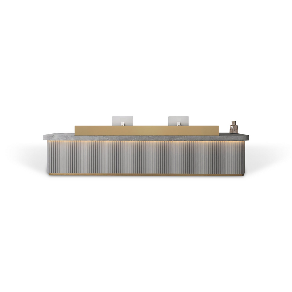Fully Assembled LED Minimalist Checkout Counter Reception Desk JDT-7162