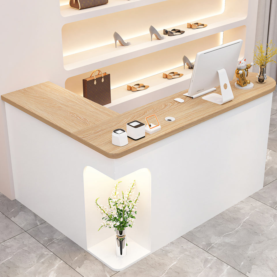 Chic L-Shaped Big Storage Simple Reception Beauty Salon JDT-1053