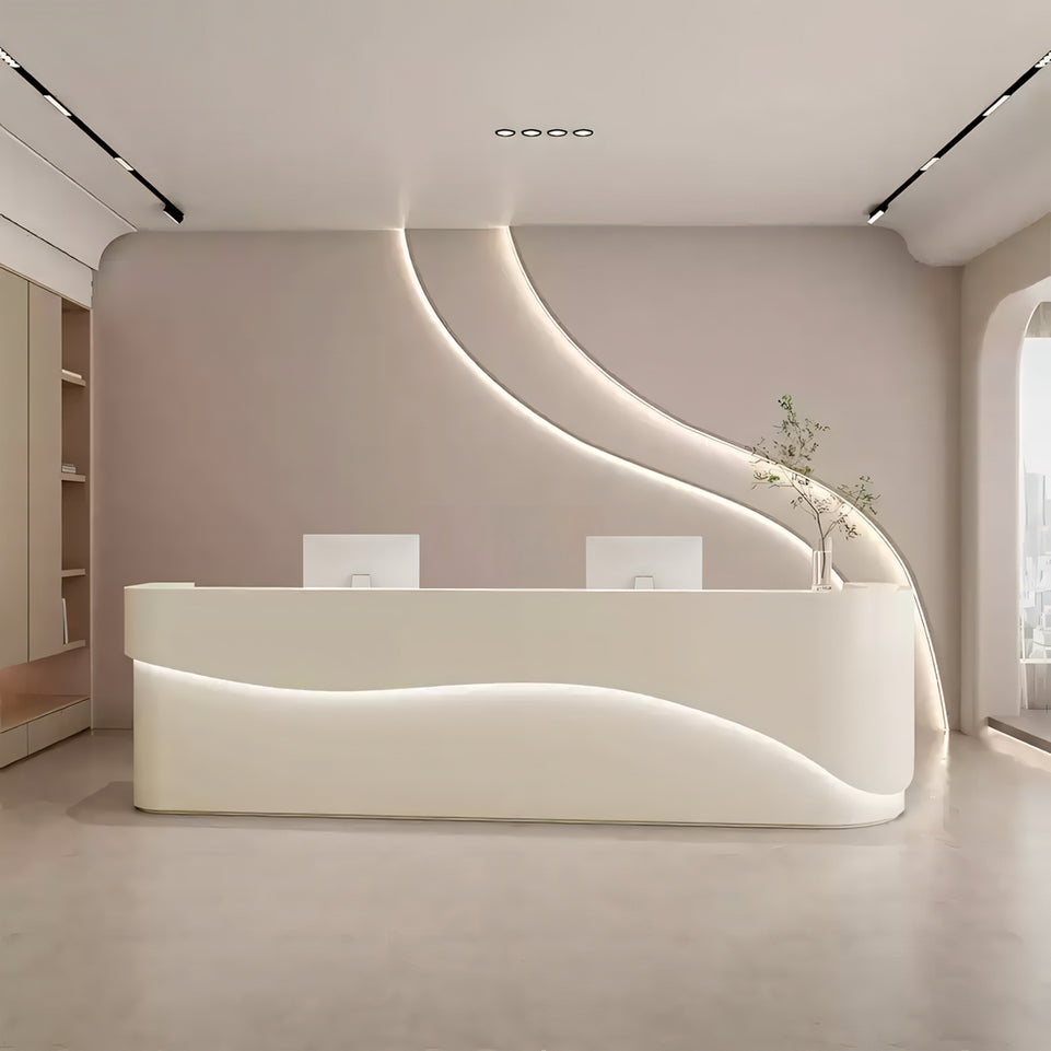 Simple Modern White Company Institution Salon Reception Desk JDT-1054