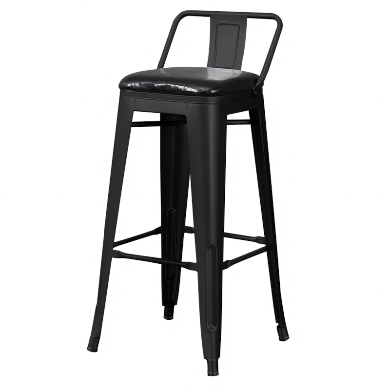 Modern Metal and Wood Bar Stool with Backrest Commercial Use BTZ-006