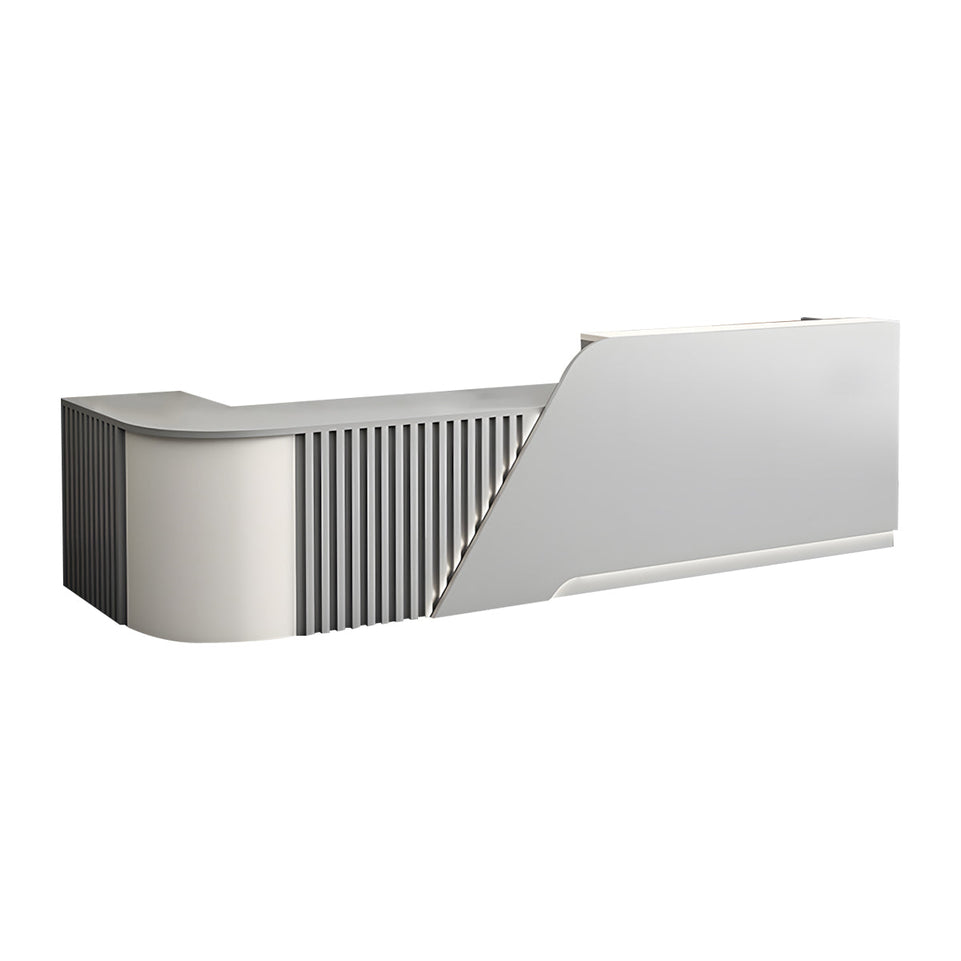 Modern L-Shaped Reception Desk with Storage Cabinet for Office Reception Area JDT-2248