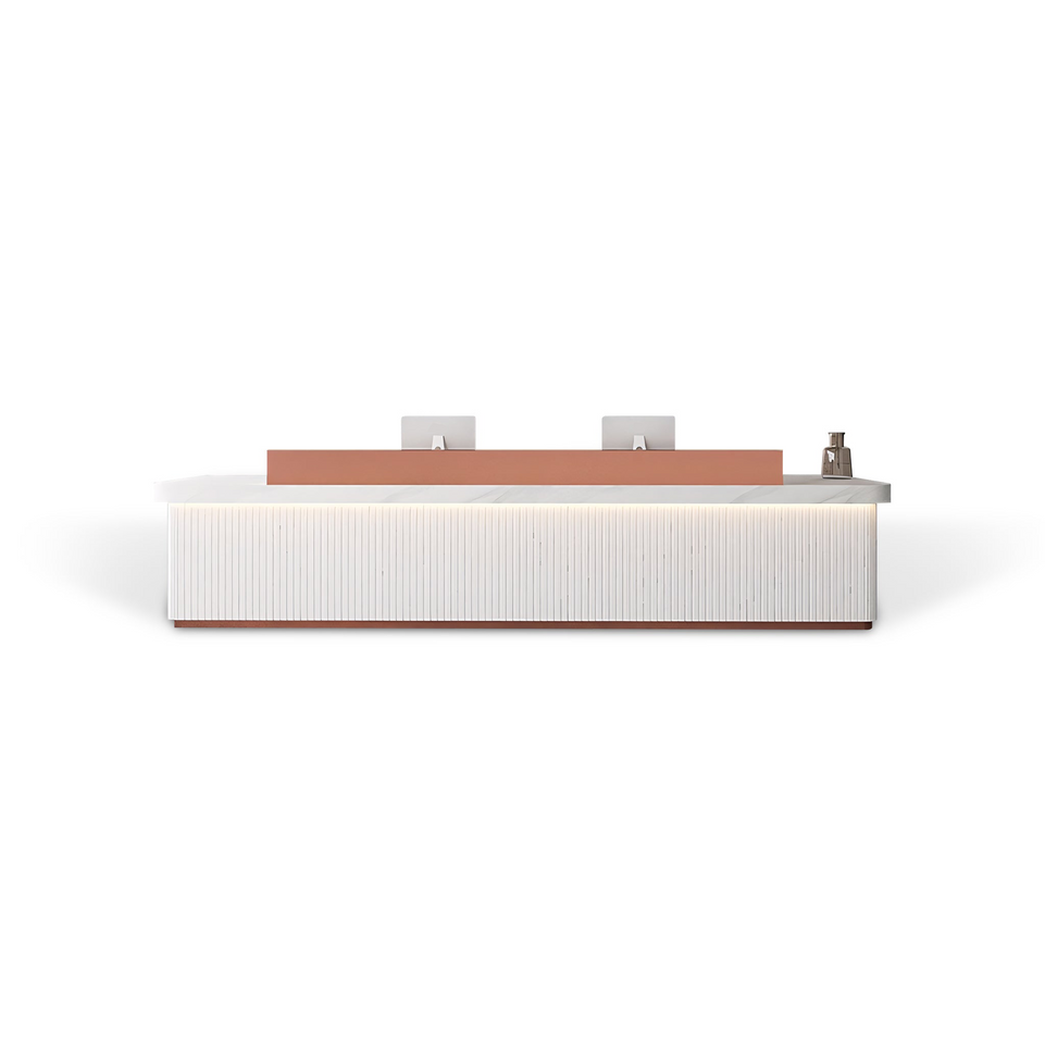 Fully Assembled LED Minimalist Checkout Counter Reception Desk JDT-7162