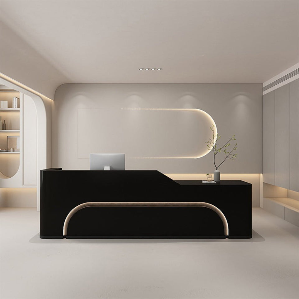 Fully Assembled Curved LED Reception Desk for Salon Spaces JDT-1037