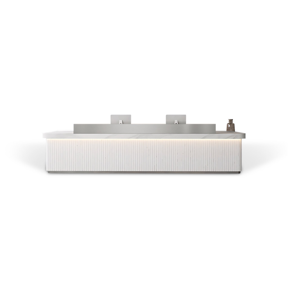 Fully Assembled LED Minimalist Checkout Counter Reception Desk JDT-7162