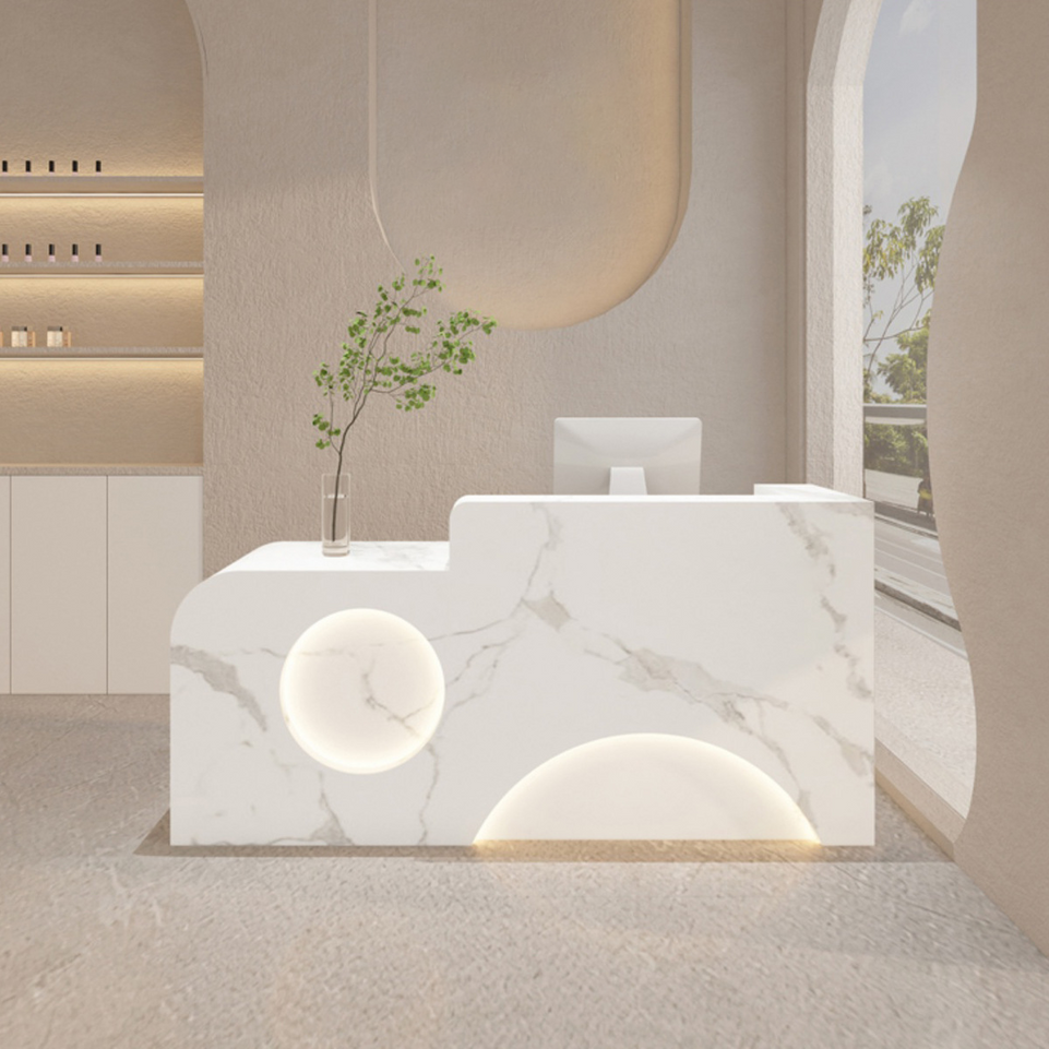 Fully Assembled Reception Desks with LED Accents for Salons JDT-2308