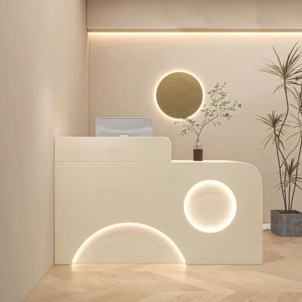 Fully Assembled Reception Desks with LED Accents for Salons JDT-1034