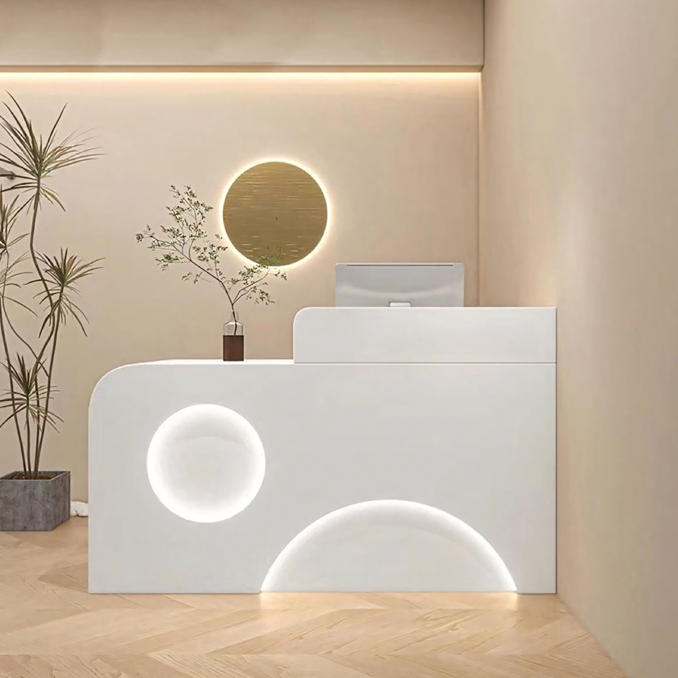 Fully Assembled Reception Desks with LED Accents for Salons JDT-1034