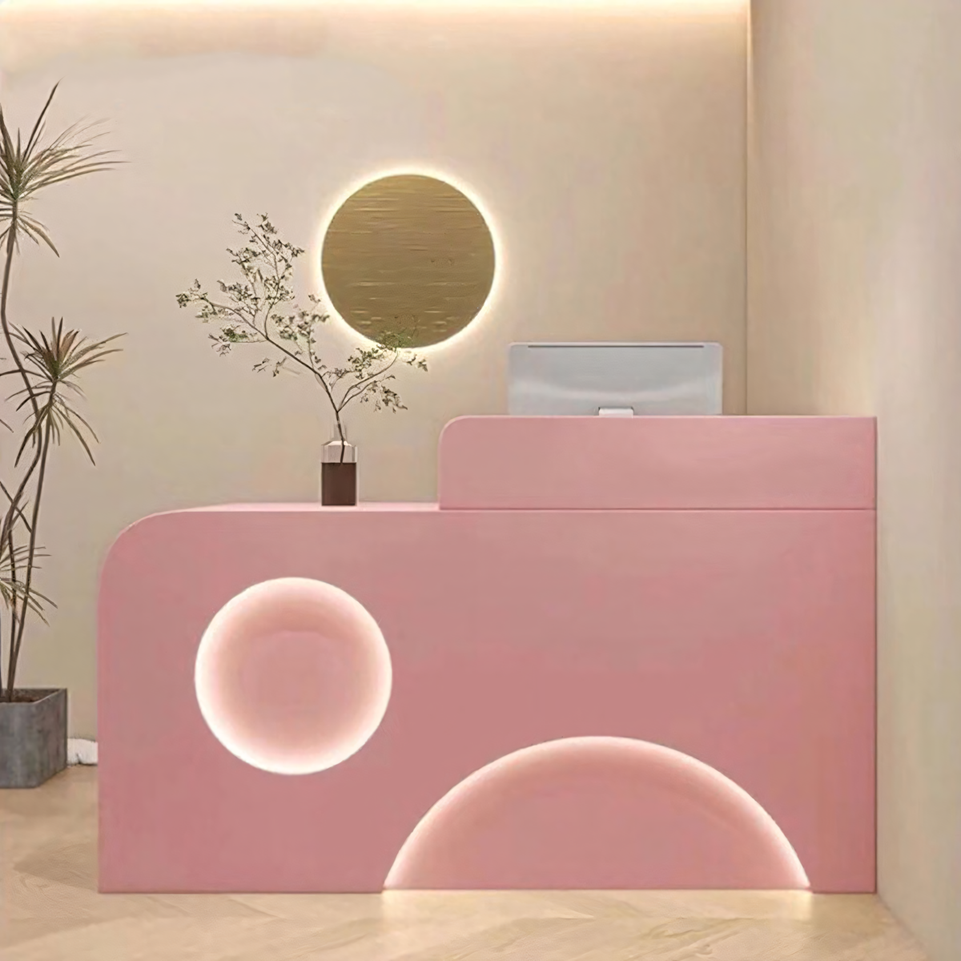 Fully Assembled Reception Desks with LED Accents for Salons JDT-1034