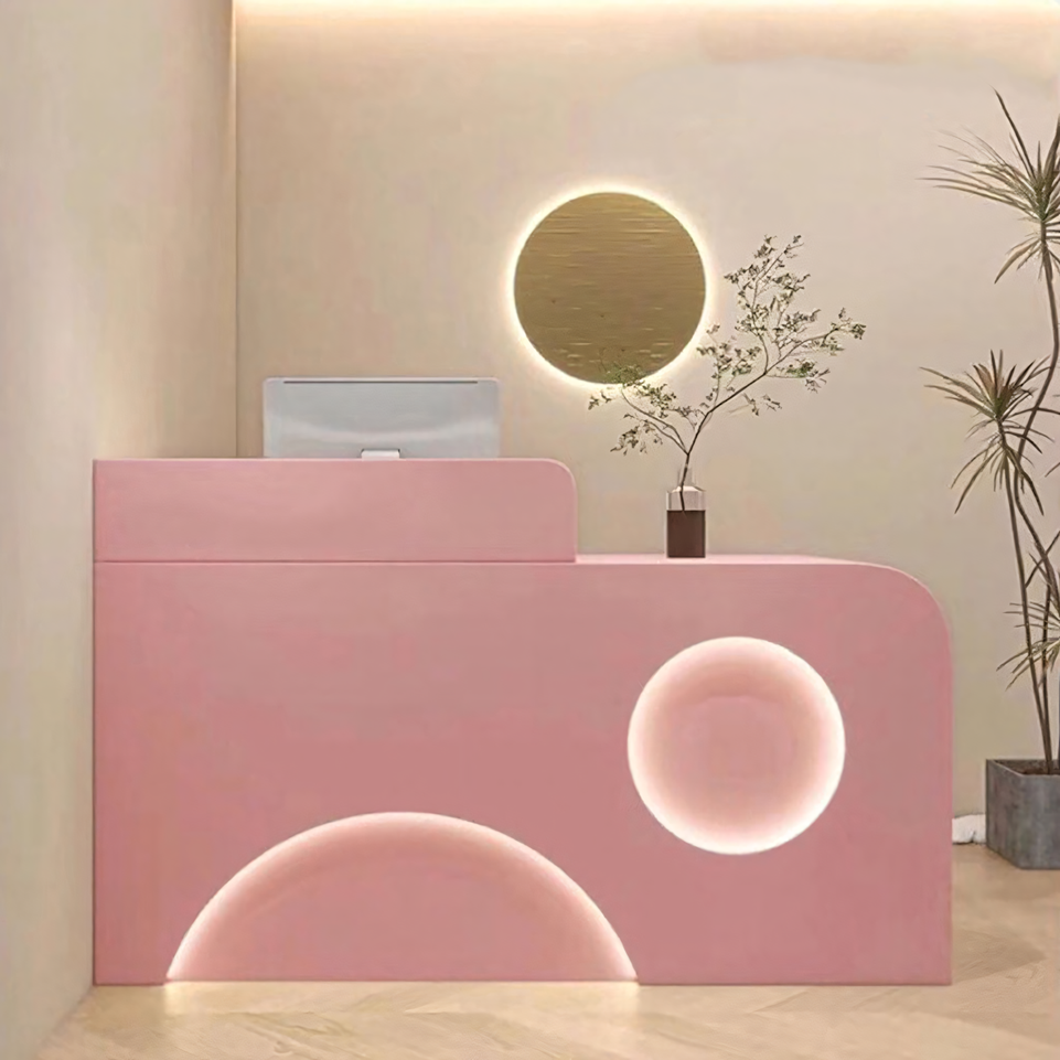 Fully Assembled Reception Desks with LED Accents for Salons JDT-1034