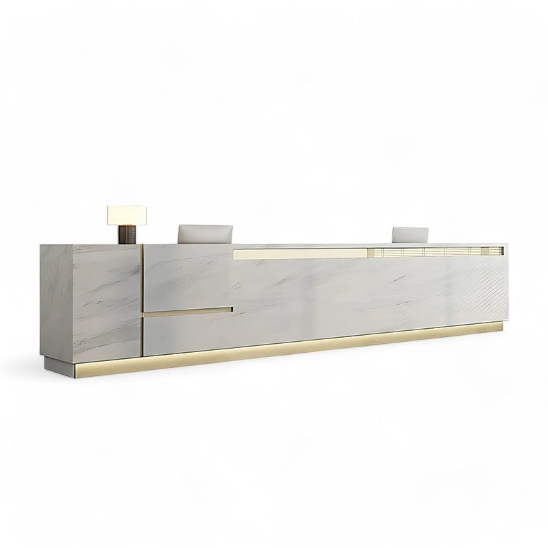 Imitation Marble Pattern Front Desk Baking Paint Reception Desk Service Desk JDT-7186
