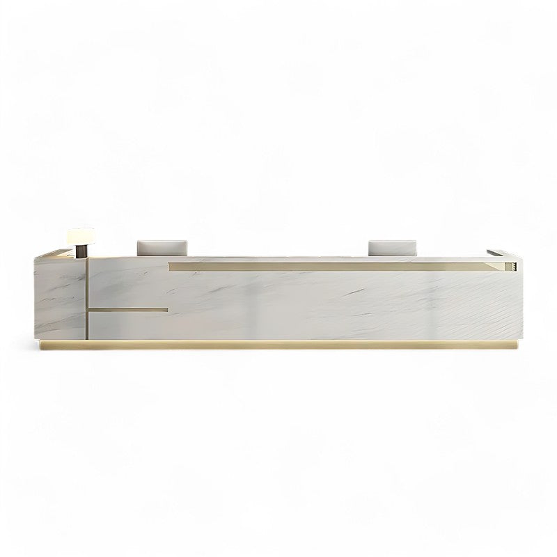 Imitation Marble Pattern Front Desk Baking Paint Reception Desk Service Desk JDT-7186