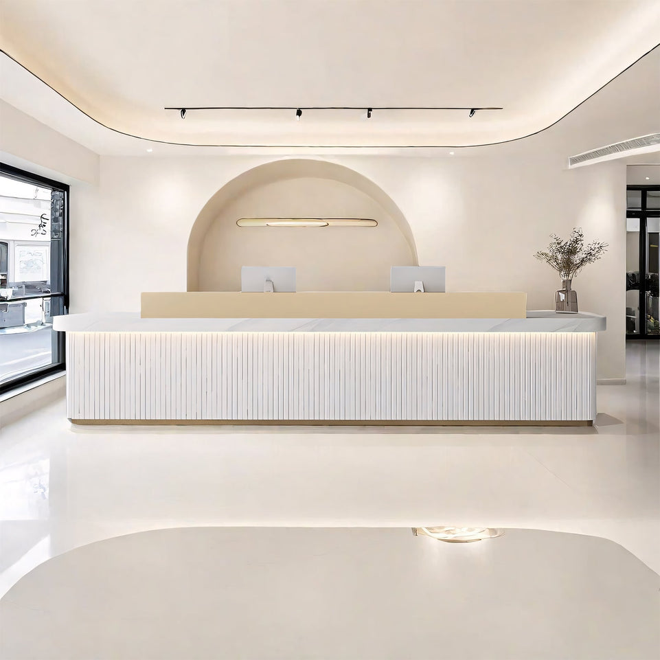 Fully Assembled LED Minimalist Checkout Counter Reception Desk JDT-7162