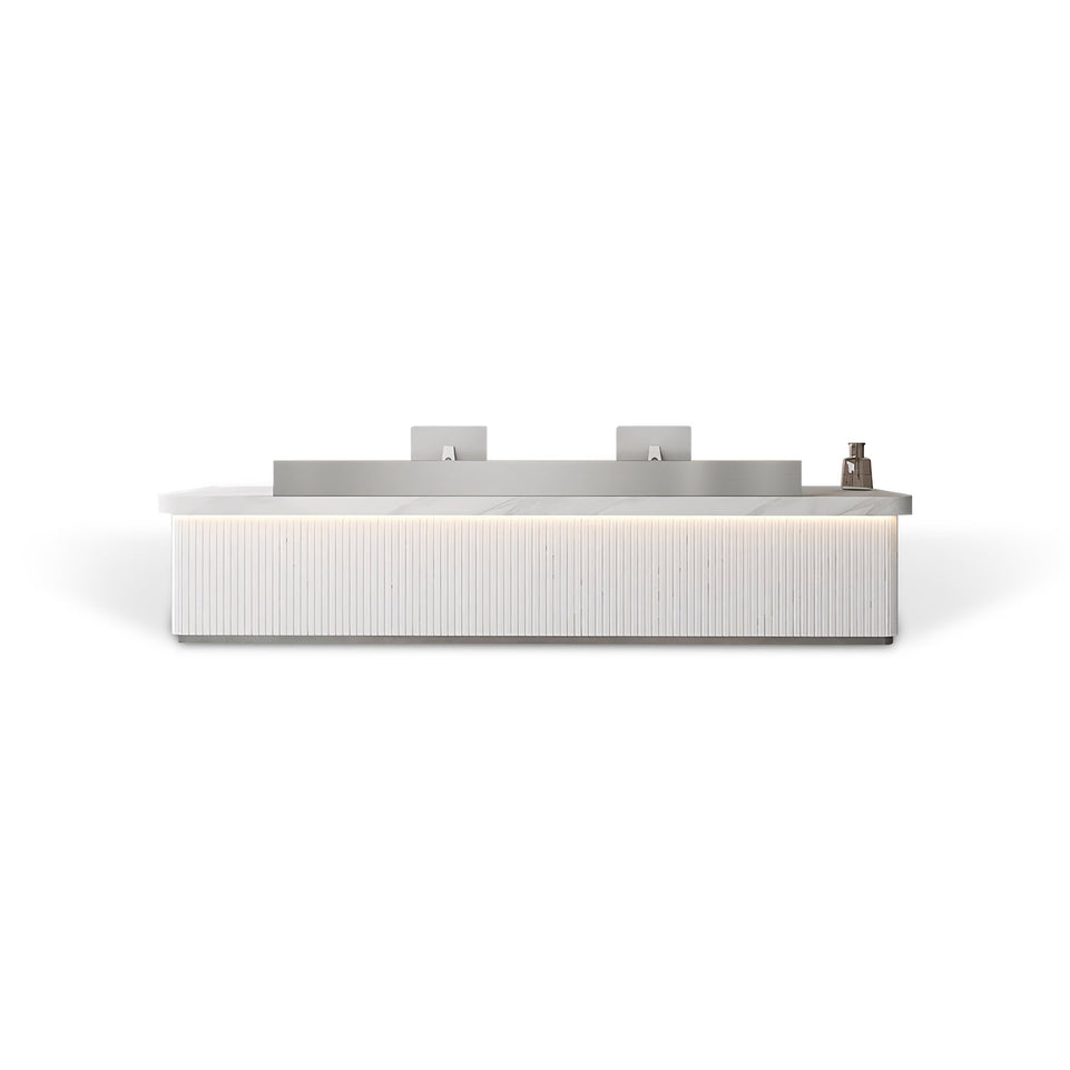 (In Stock) Fully Assembled LED Minimalist Checkout Counter Reception Desk JDT-7162
