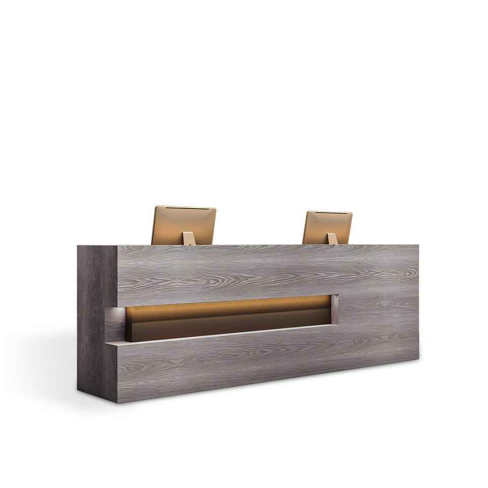 Vintage Fully Assembled Reception Desk with Wood Grain JDT-769