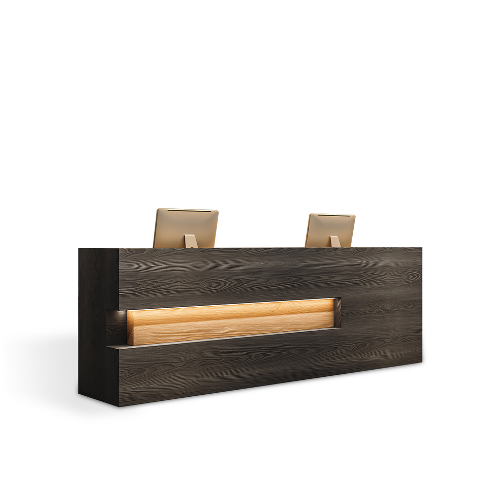 Vintage Fully Assembled Reception Desk with Wood Grain JDT-769