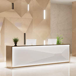 (In Stock) Light Luxury Stylish Stainless Steel Reception Desk JDT-1018