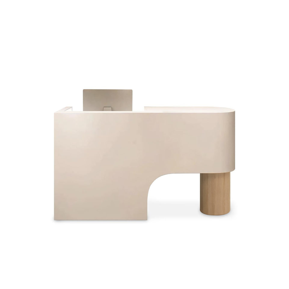 (In Stock) Simple Curved Lacquered Reception Desk JDT-2001