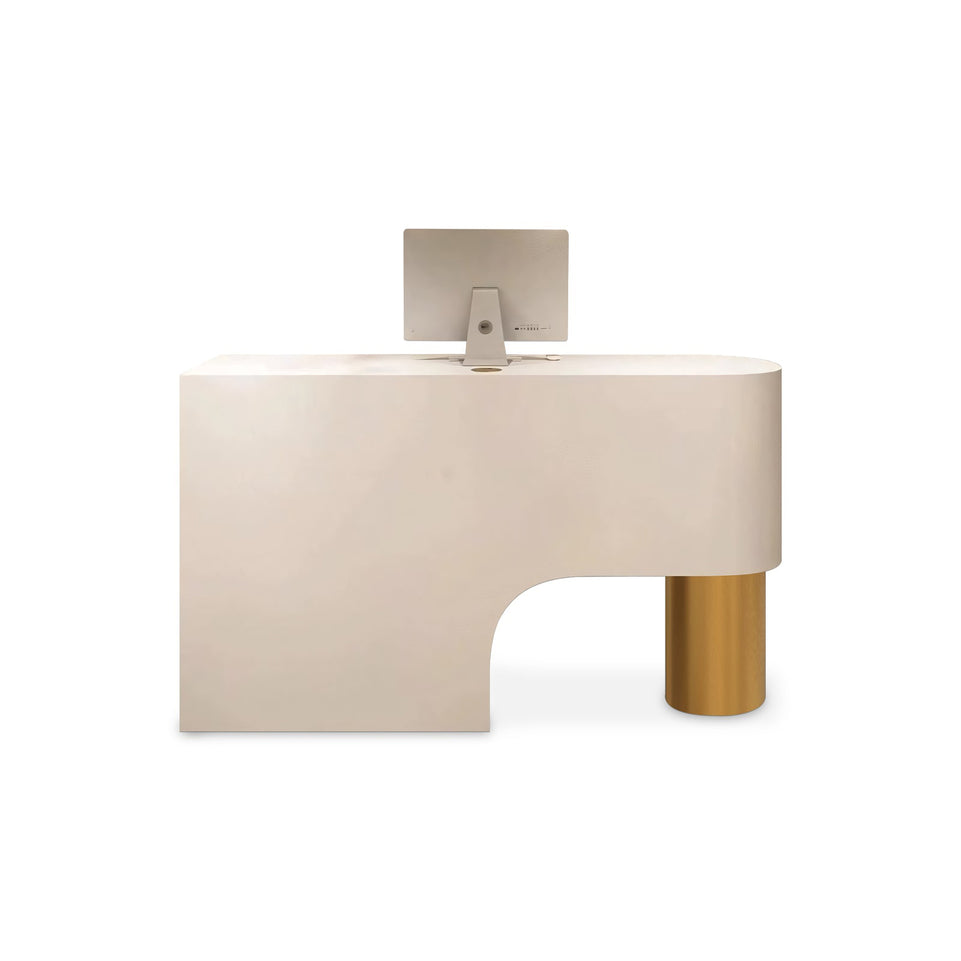 (In Stock) Simple Curved Lacquered Reception Desk JDT-2001
