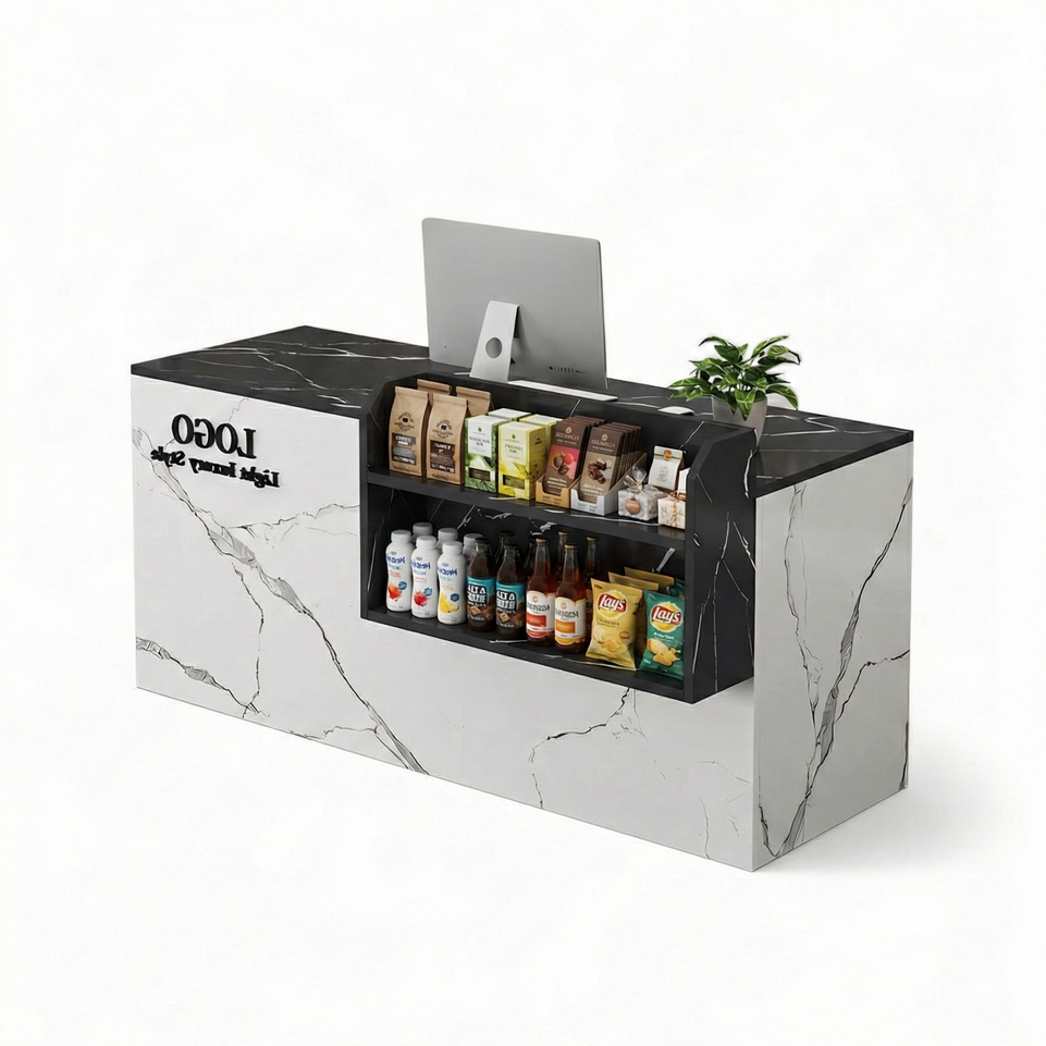 Small Modern Supermarket Counter Clothing Store Reception Desk JDT-2043