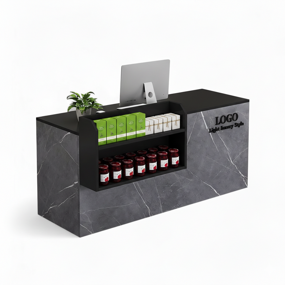 Small Modern Supermarket Counter Clothing Store Reception Desk JDT-2043