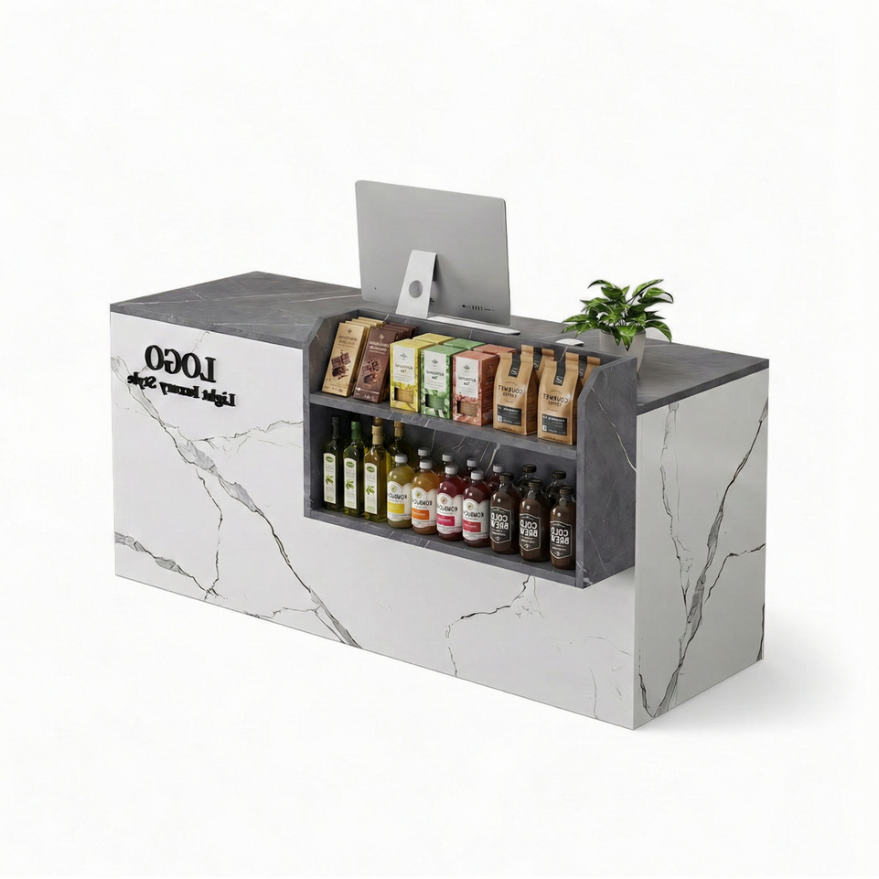 Small Modern Supermarket Counter Clothing Store Reception Desk JDT-2043