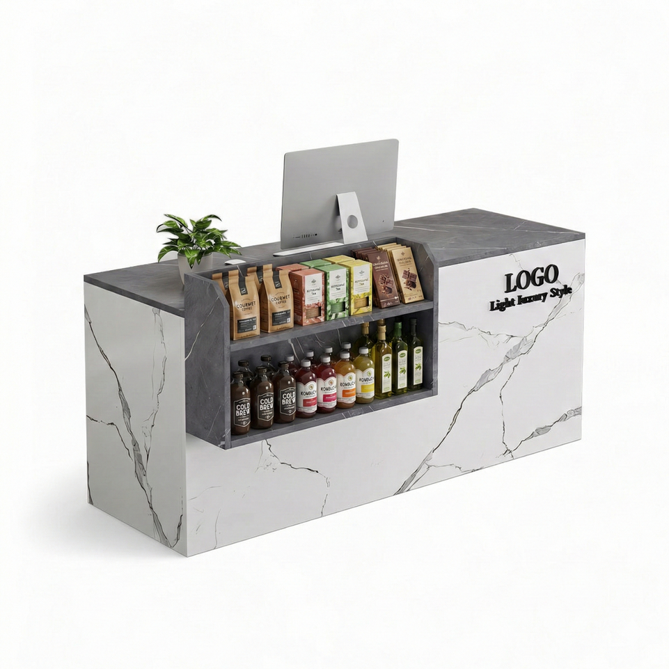 Small Modern Supermarket Counter Clothing Store Reception Desk JDT-2043