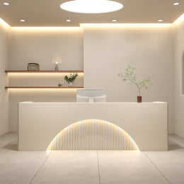 Fully Assembled LED Salon Reception Desk with Storage JDT-1039