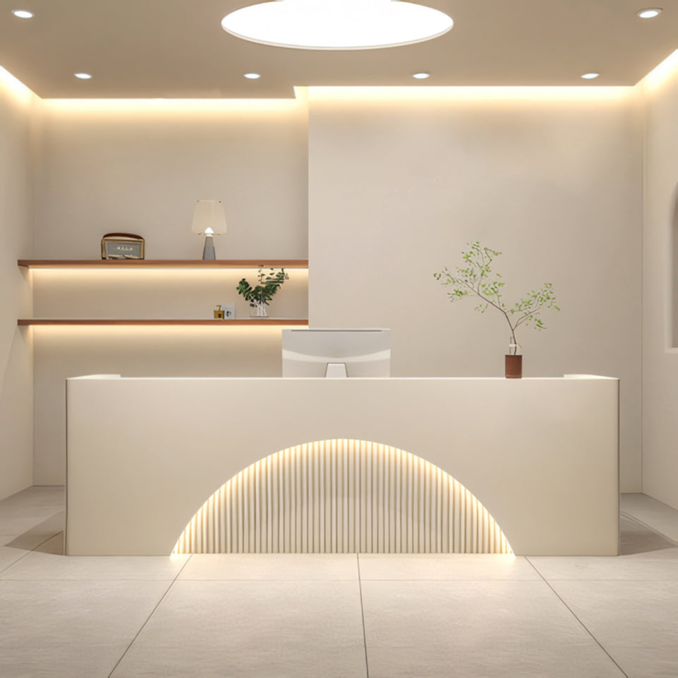 Fully Assembled LED Salon Reception Desk with Storage JDT-1039