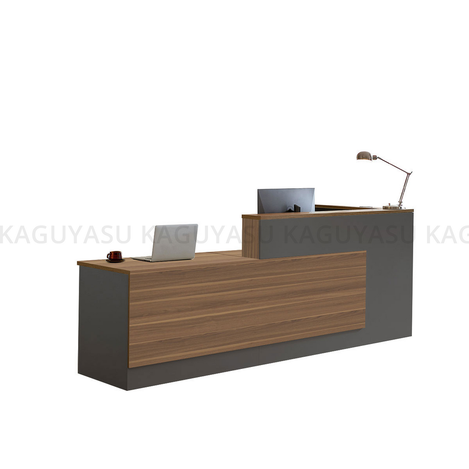 (In Stock) Modern L-Shaped Reception Desk with Side Storage and Drawers JDT-2215
