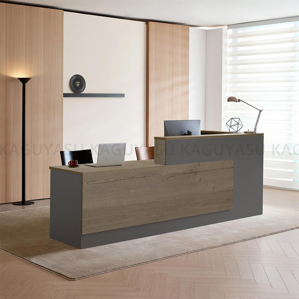 Modern L-Shaped Reception Desk with Side Storage and Drawers JDT-2215