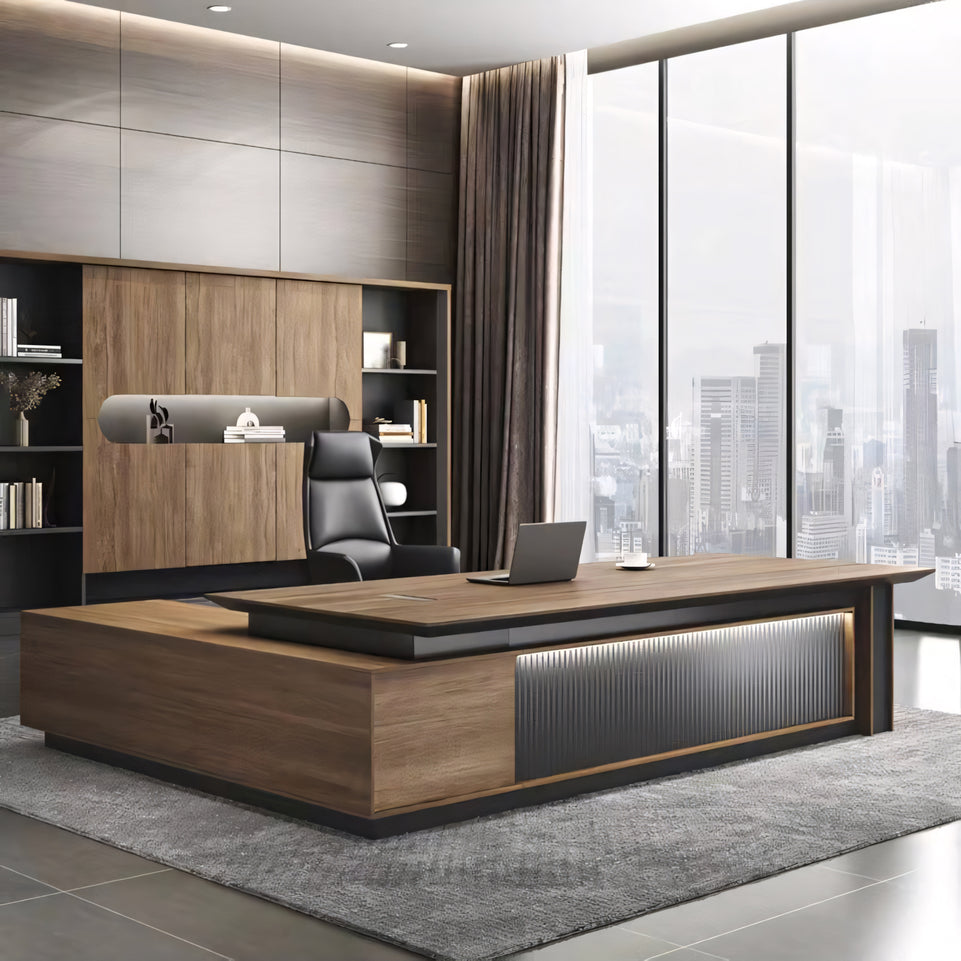 High-End Modern Executive Desk with Large Side Cabinet LBZ-10169