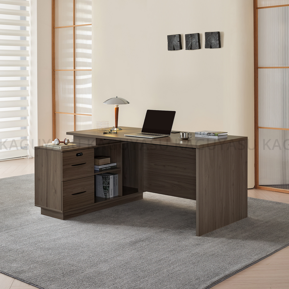 L Shaped Executive Desk With Storage And Privacy Panel LBZ-2141
