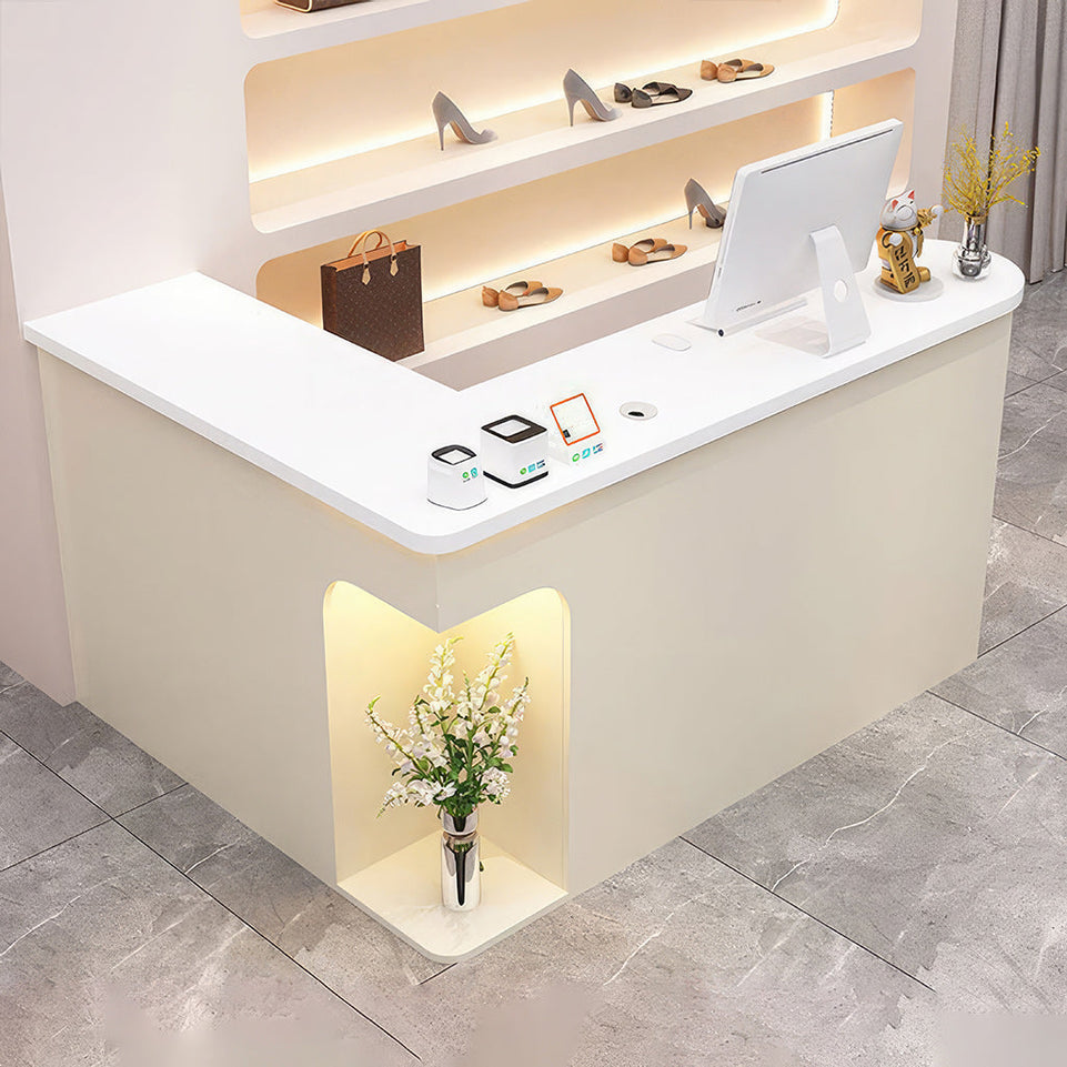 Chic L-Shaped Big Storage Simple Reception Beauty Salon JDT-1053